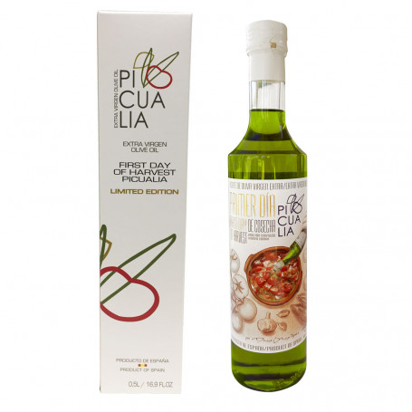 Picualia - Primer día de cosecha - Picual - Edición Limitada - Estuche Botella 500 ml