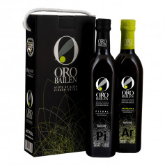 Oro Bailén - Reserva Familiar - Arbequina y Picual - Estuche Asa Cordón 2 Botellas 500 ml